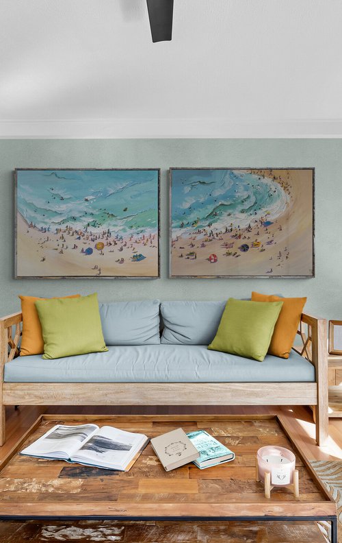 Sunny beach diptych by Maria Kireev