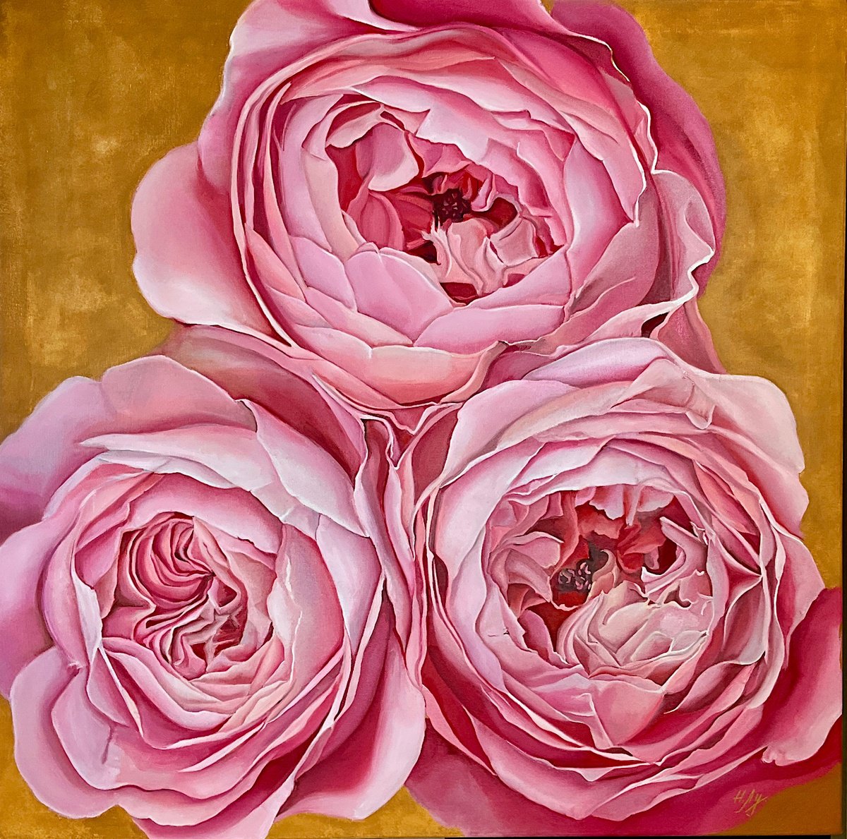 Expressive Oil Painting , Blues For Roses By Natalia Lugovskaya, 39 X 39, Artwork For Sale On Artfinder