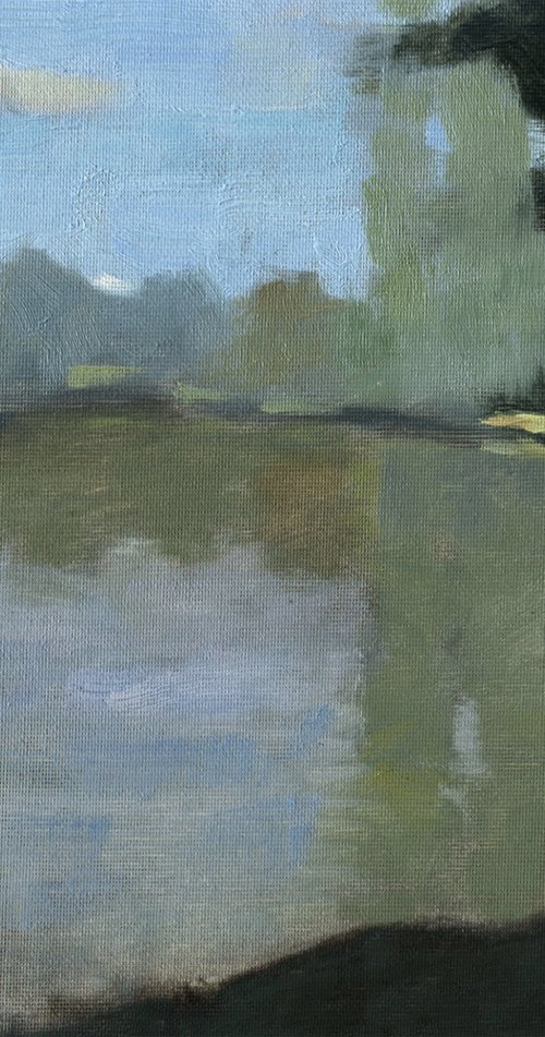 Early Morning by the Lakeside impressionism by Gav Banns