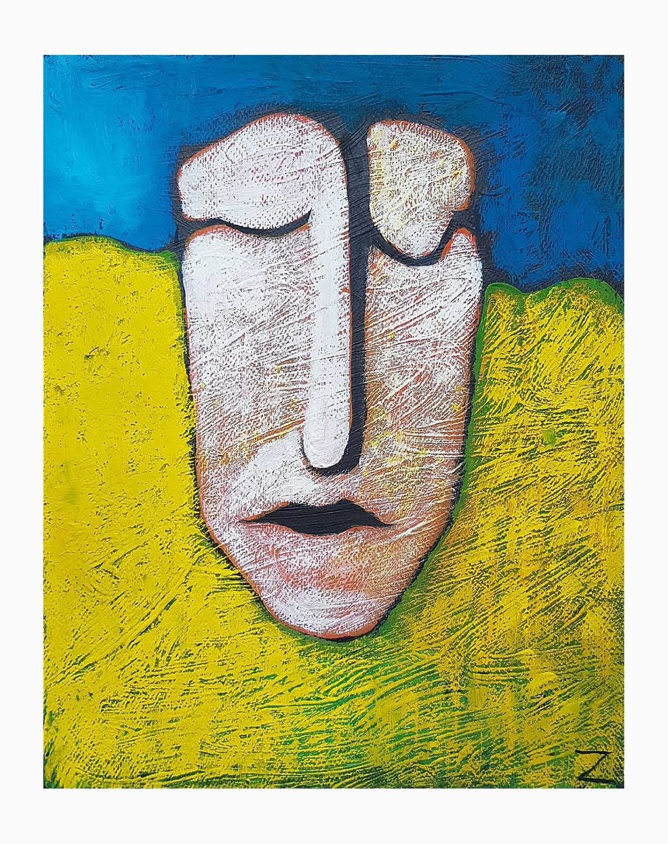 Illustrative Portrait Painting By Zhana Viel, 9 X 12", Sacrifice, Original Artwork