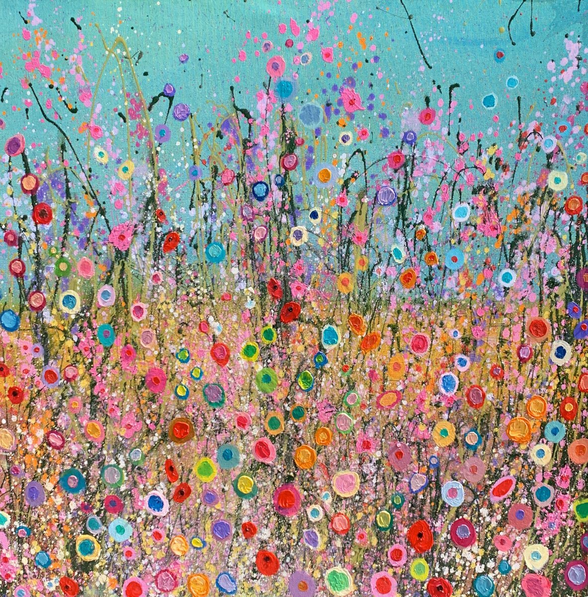 All The Wildflowers Dance With Love For You By Yvonne Coomber, 100 X 100, Artwork For Sale On Artfinder