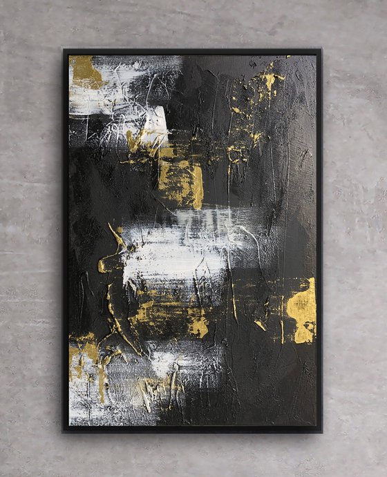 Gold and Black Abstract Glints