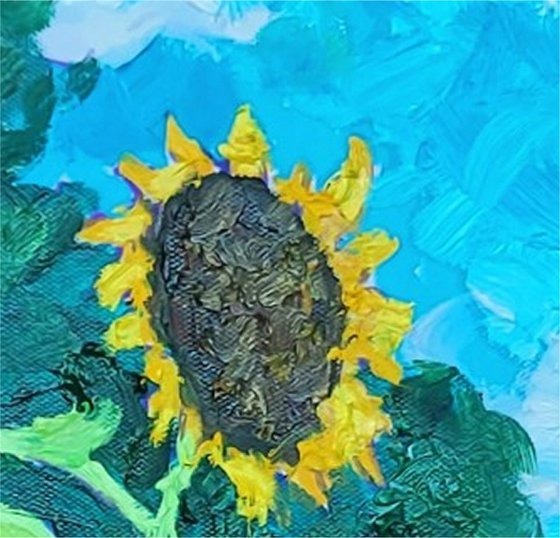 sunflowers in friend's garden