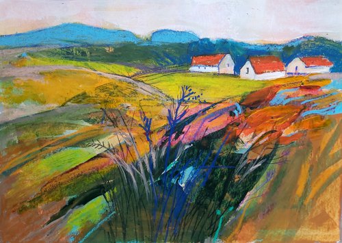 Landscape with houses by Victoria Cozmolici