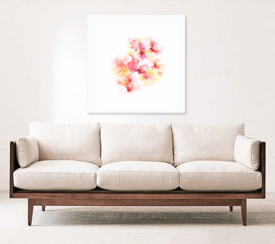 Red abstract flowers