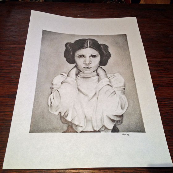 Princess Leia - Carrie Fisher - Star Wars Graphite Pencil Drawing