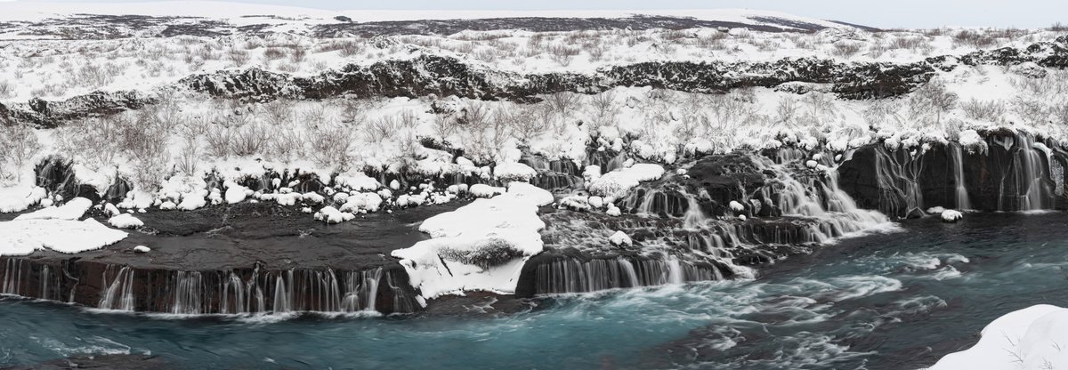 Iceland 11. Hraunfossar 1. Winter by Pavel Oskin