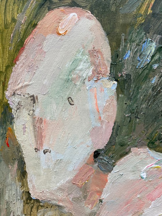 Portrait of a bald girl