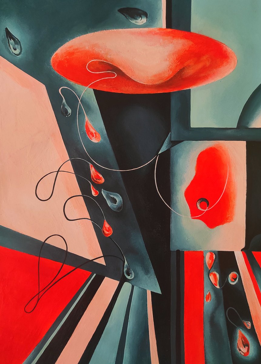 Abstract Acrylic Painting By Tetiana Borys, 9 X 12", Soft Road, Original Artwork