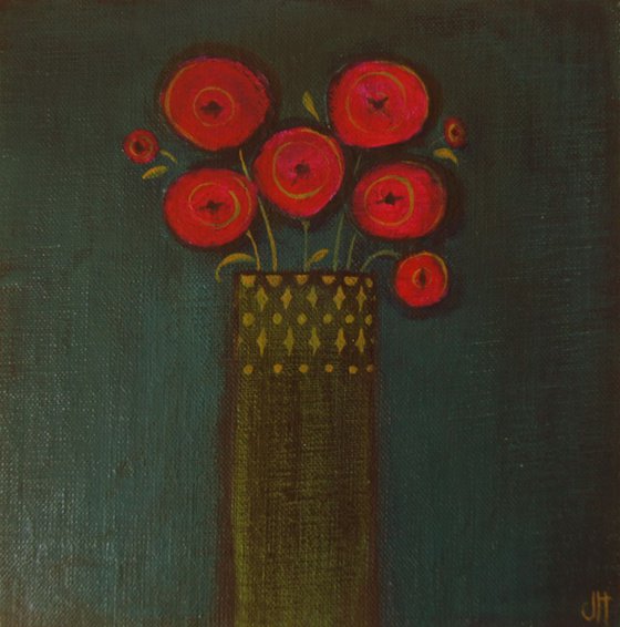 Poppies in a Small Vase..