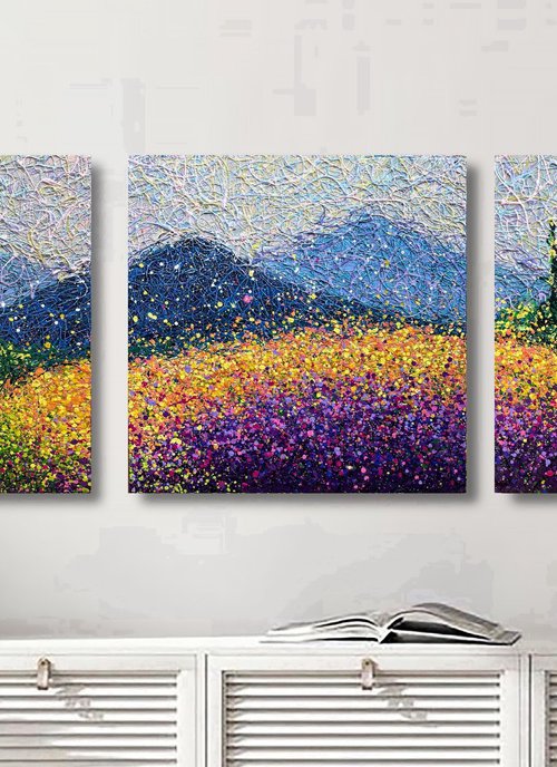A Valley of Endless Light - triptych by Nadiia Antoniuk