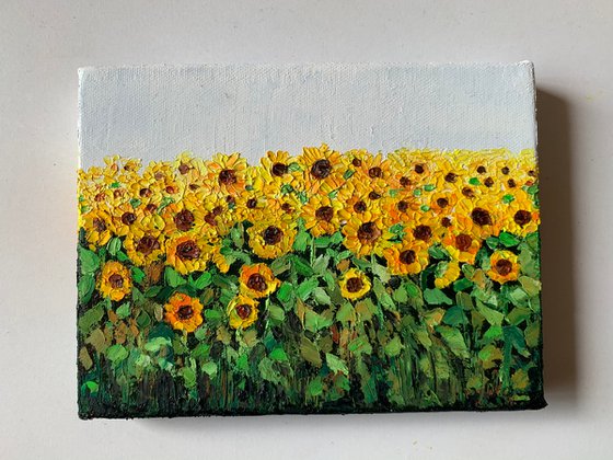 Sunflowers ! Oil painting on ready to hang canvas