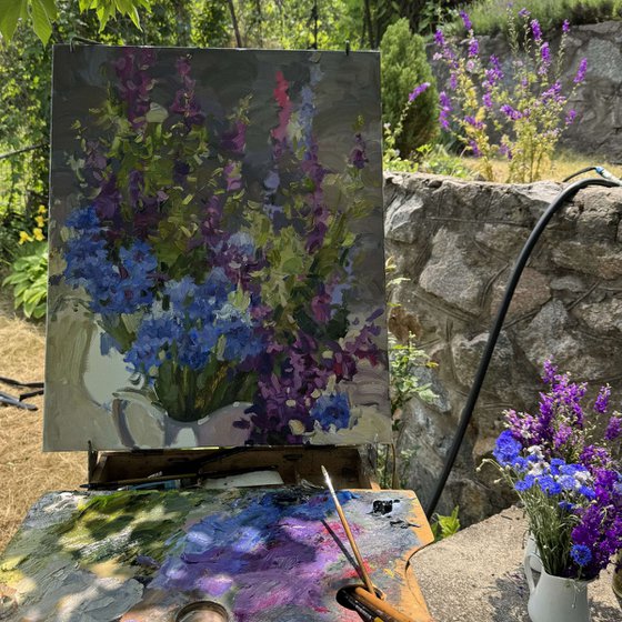 Delphiniums in Bloom