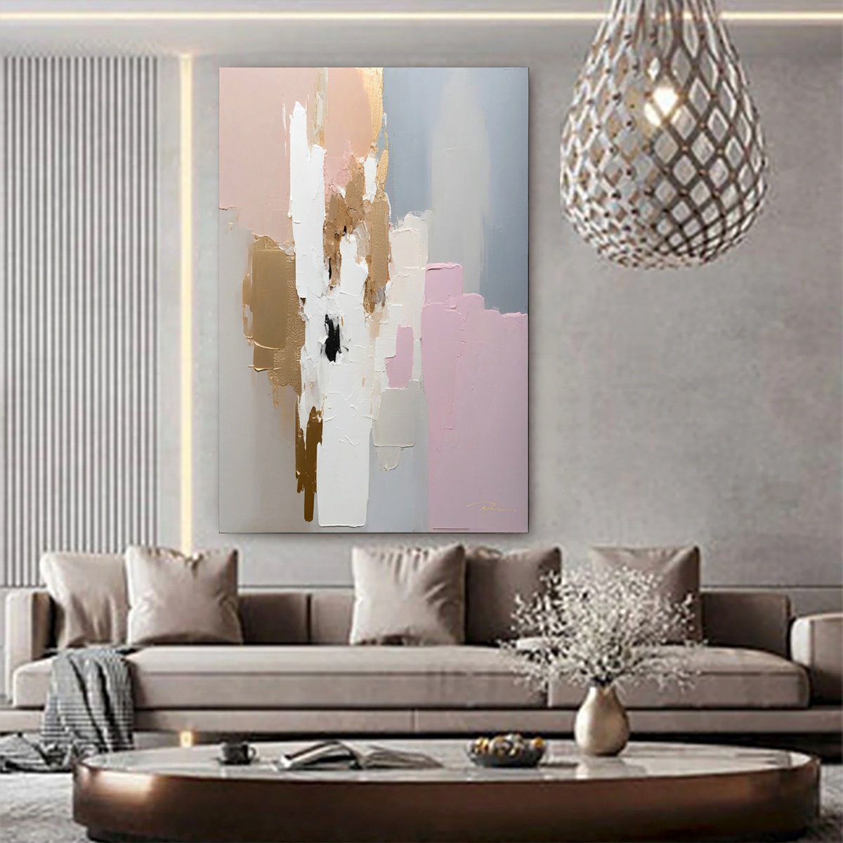 Beige, Pink, Gold By Indie Ru, 39 X 59, Artwork For Sale On Artfinder