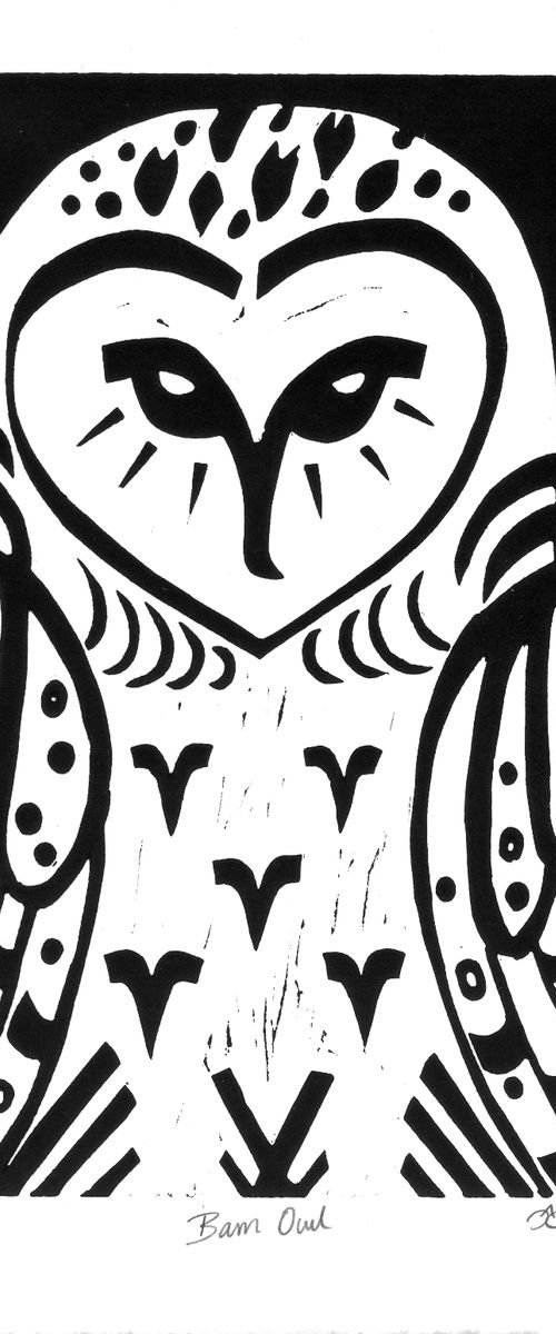 Barn Owl b/w (edition of 30} by Catherine Cronin