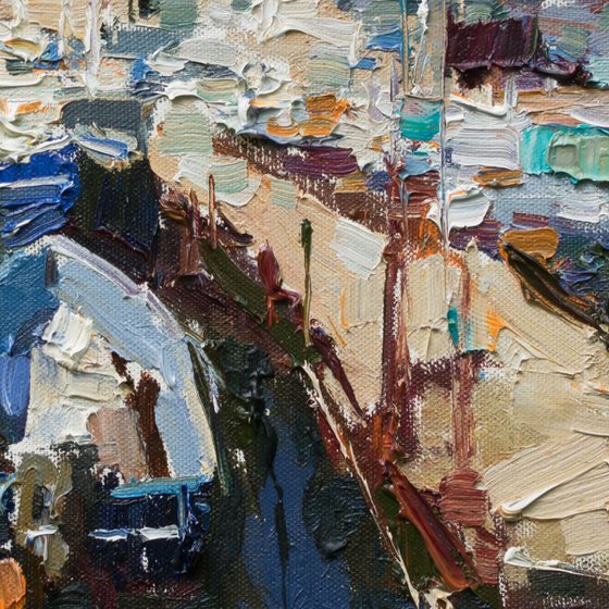 Old boats - Original oil seascape painting