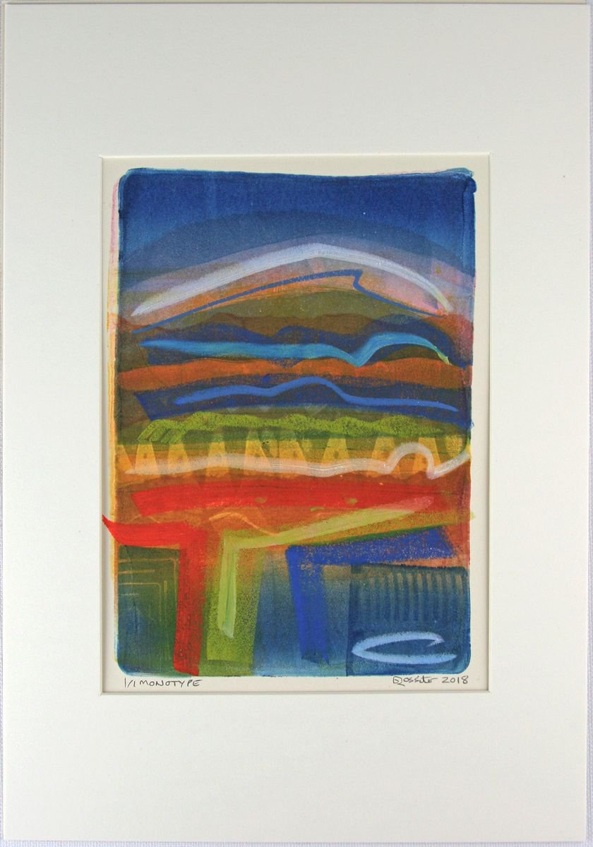 Dream Scene - Mounted A4 Original Signed Monotype by Dawn Rossiter