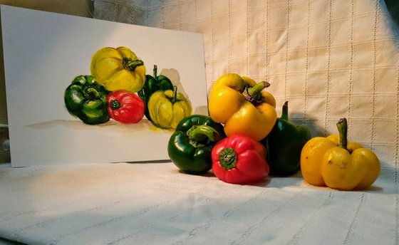 Still life with capsicums 5