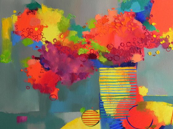 "Marguerite" Abstract still life Still life with flowers Bright wall decor