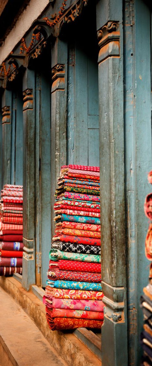 Textile Shop, Bhaktapur by Tom Hanslien