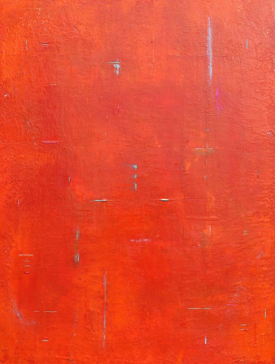 Primitive Red Orange Abstract II