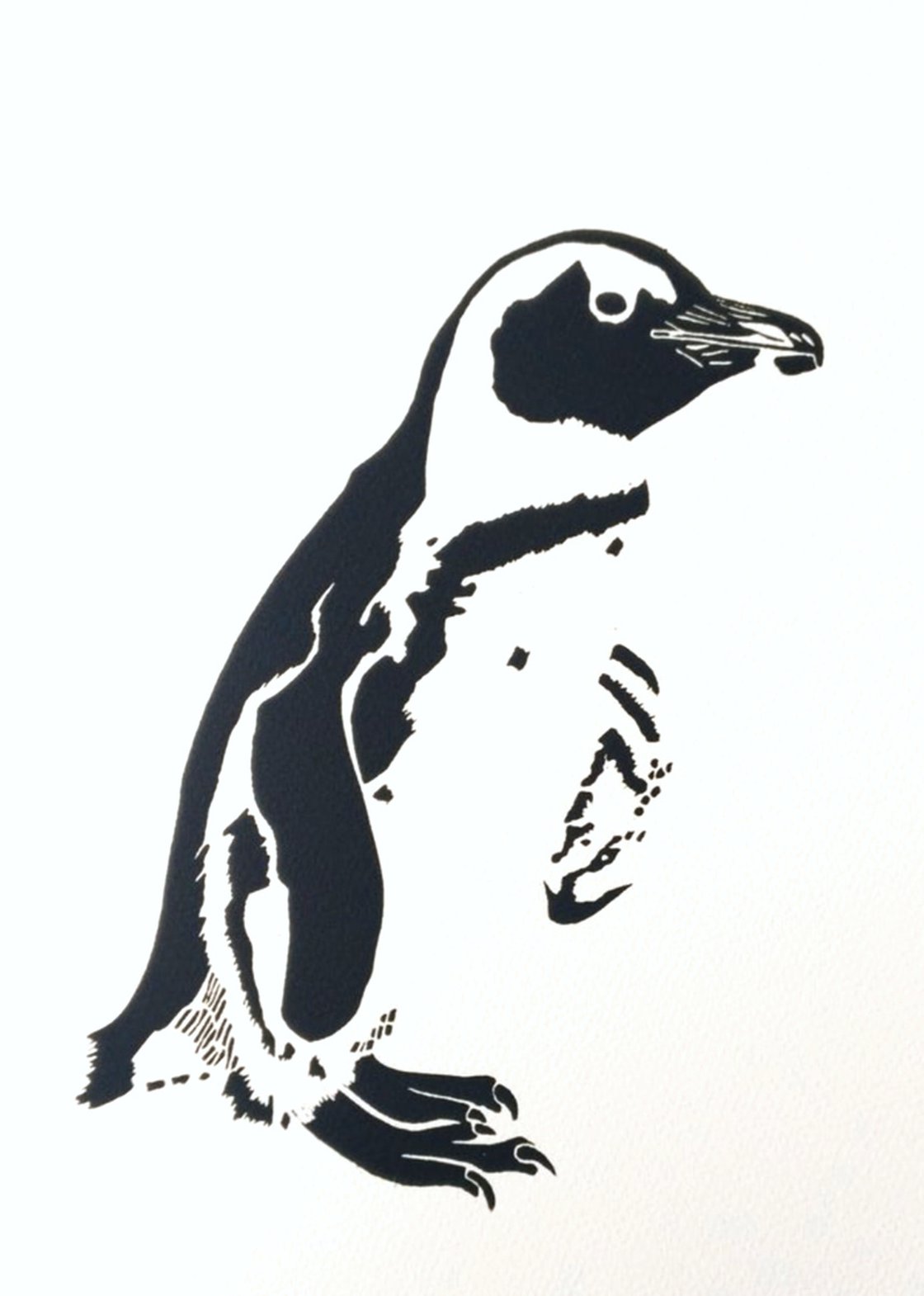 Handmade Limited Edition Puffin and Pelican Linocut Print Penguin