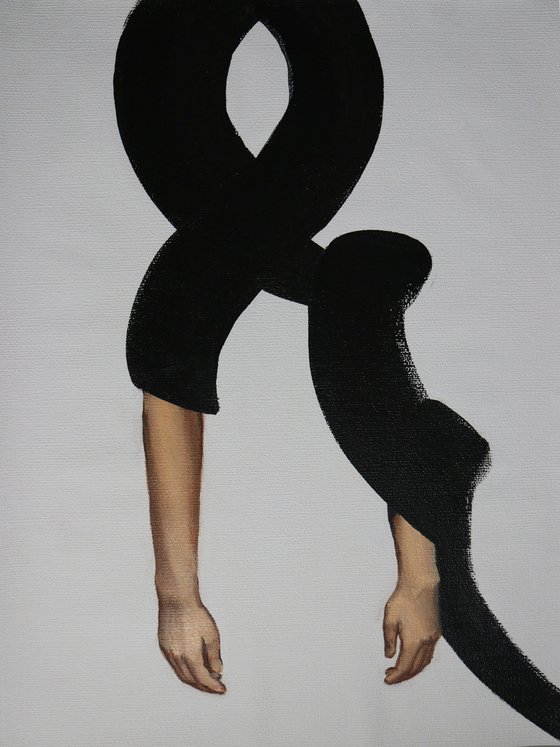 "ONE"-OIL PAINTING, CALLIGRAPHY, HADNS, ILLUSTRATION