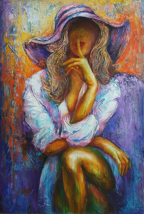 Sweet whisper - original oil and acrylic painting