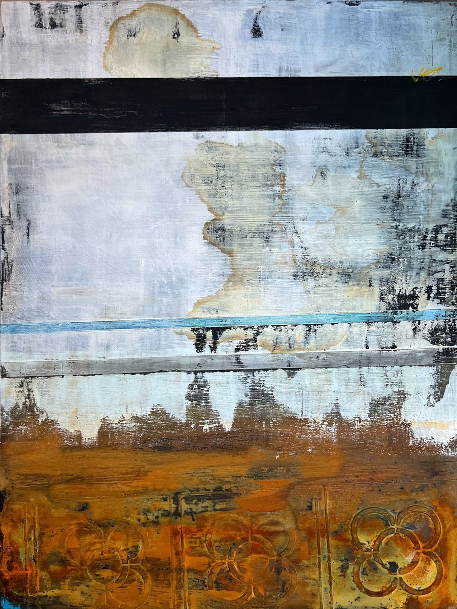 Abstract Painting By Sergio Aranda, 22 X 30", Condal, Original Artwork