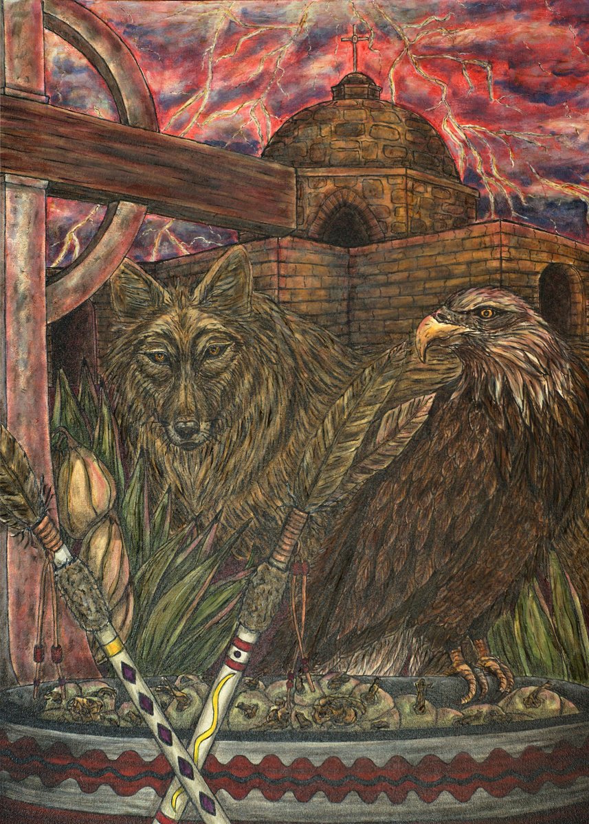 Expressive Animal Oil Painting By Kim Jones Miller, 30 X 40", Praying, Original Artwork