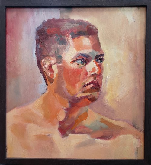 Male Portrait Study by Halee Roth Abstract