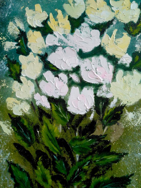 Roses original oil canvas painting