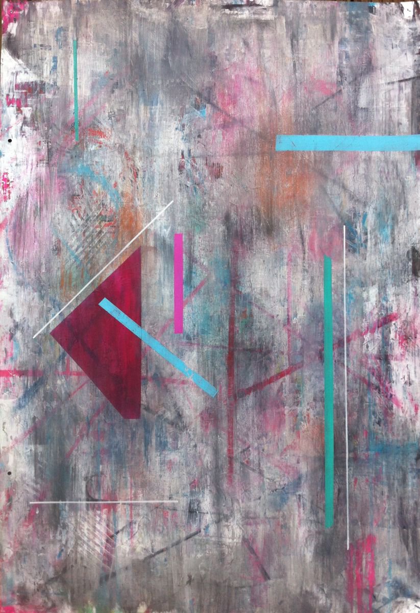 Abstract Painting By The Most Active, 26 X 39", Parallel Mystic, Original Artwork