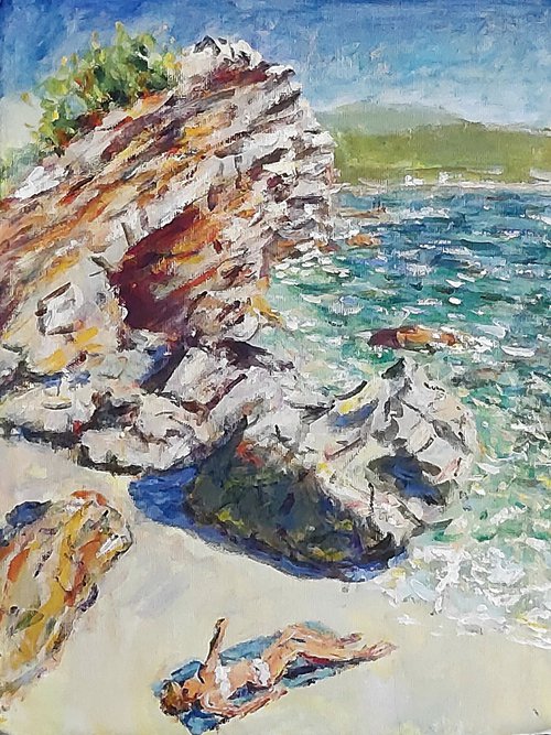 Next to sharp rocks and turquoise waters by Dimitris Voyiazoglou