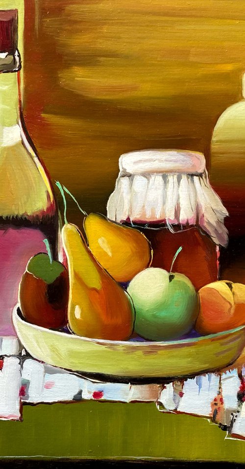 Still life with fruits by Olena  Romanenko