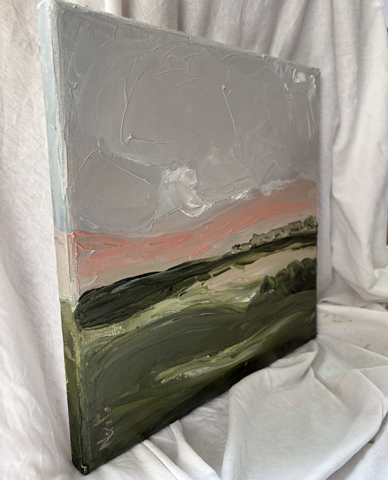 Impasto whispering Fields at Sunrise