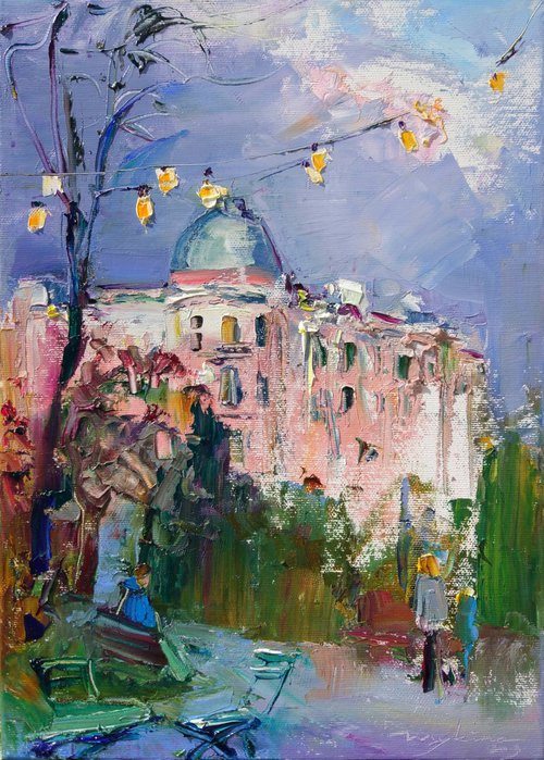 Kyiv after rain | Impressionistic etude Ukrainian city by Helen Shukina