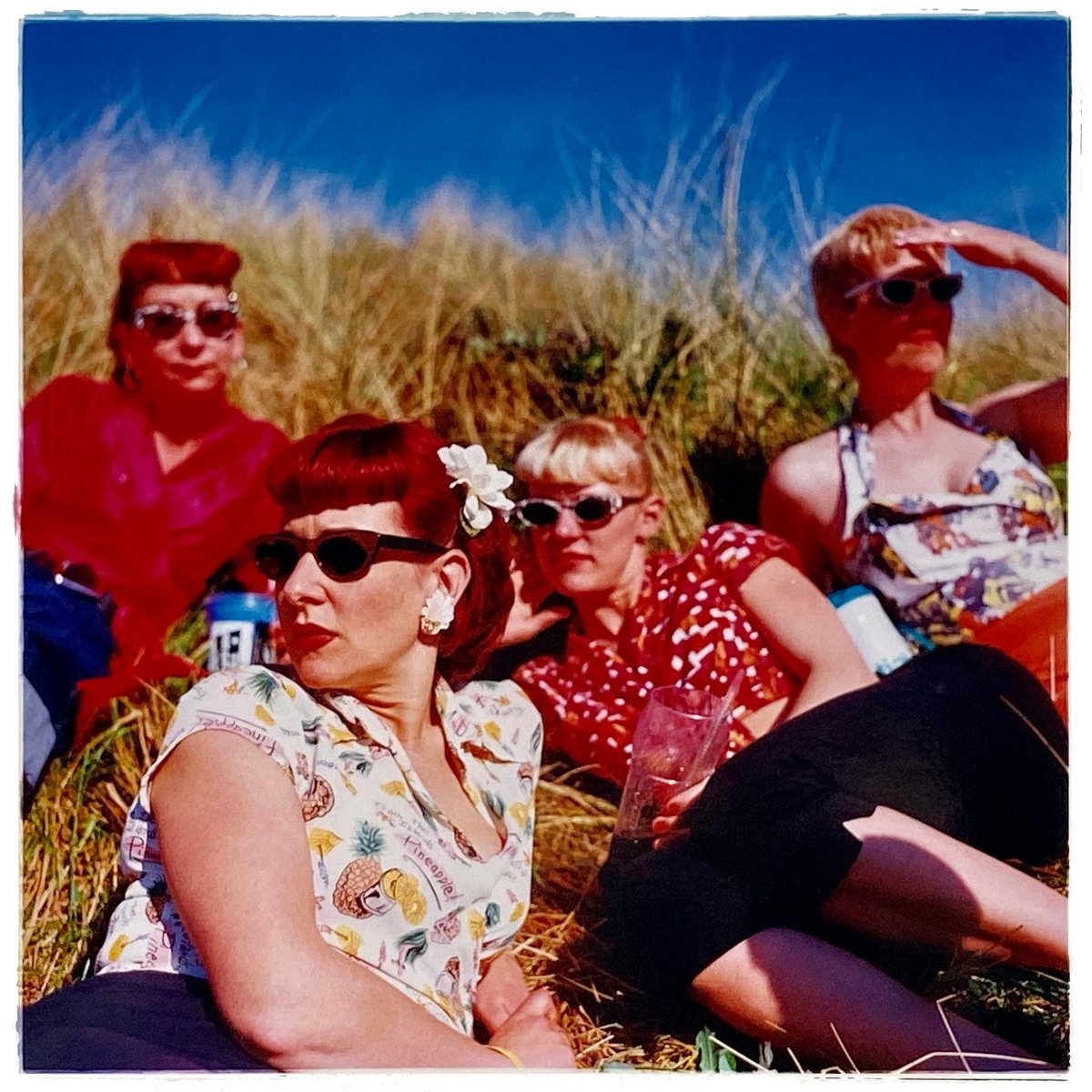 Expressive Portrait Photograph By Richard Heeps, 28 X 28", Lynn, Lisa, Charlotte And Theresa, Hemsby, Norfolk, 2001, Artfinder