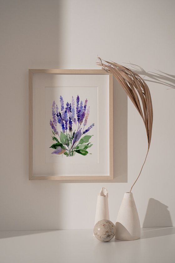 Purple lavender watercolor