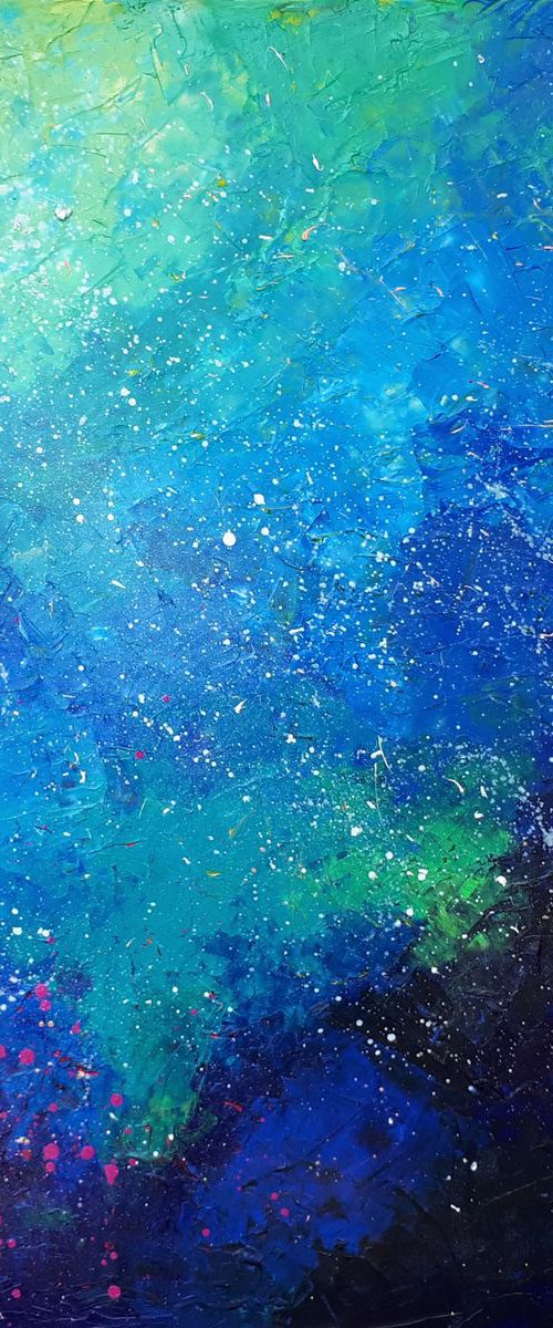 Blue haiku 2. (100x100cm) by Simon Tünde