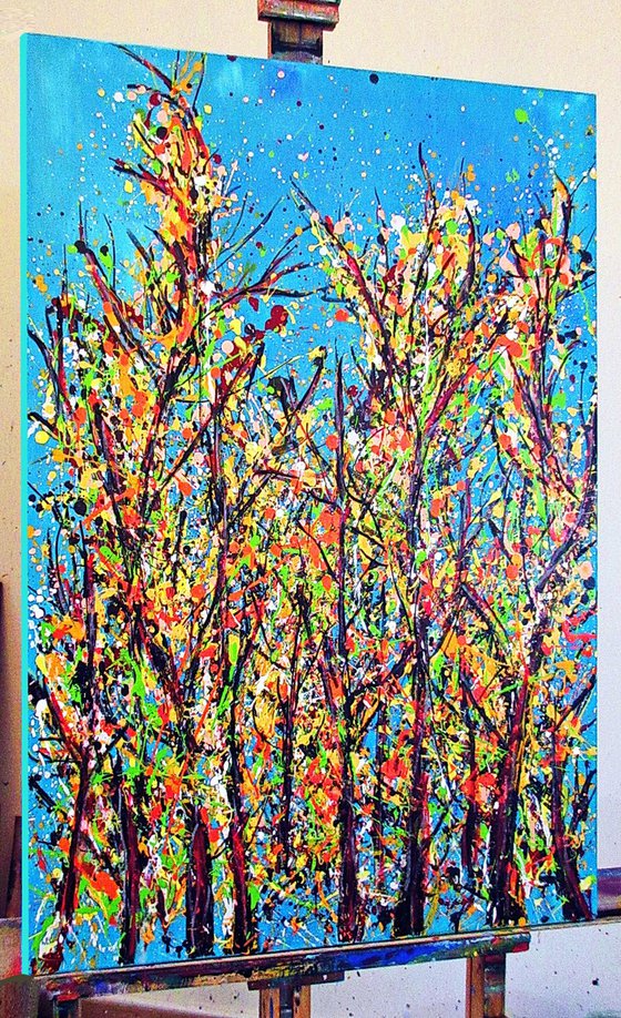 COLORFUL  FOREST,  Pollock inspired