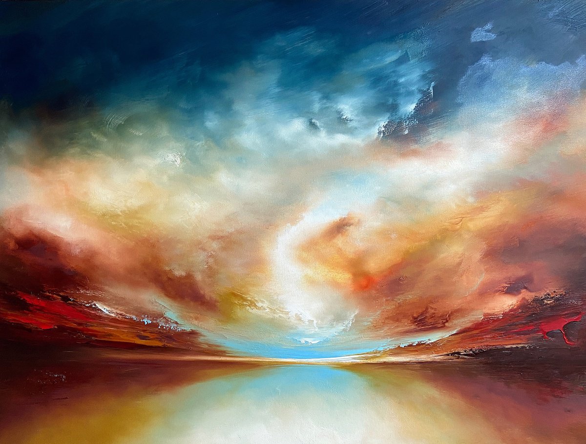 Organic Landscape Oil Painting By Paul Kingsley Squire, 48 X 36", Echoes Of Aetheria, Original Artwork