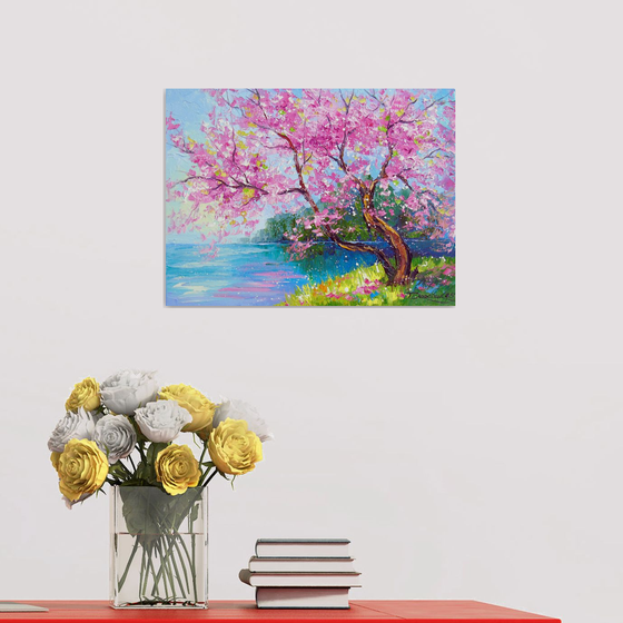 Cherry blossom by the river