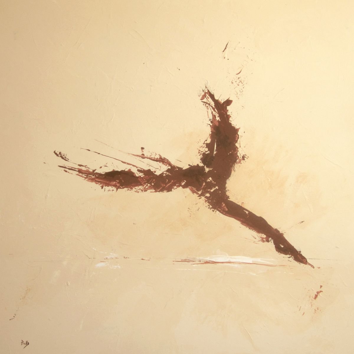 Expressive Abstract Acrylic Painting By Joseph Piccillo, 36 X 36, Grand Jete, Original Artwork