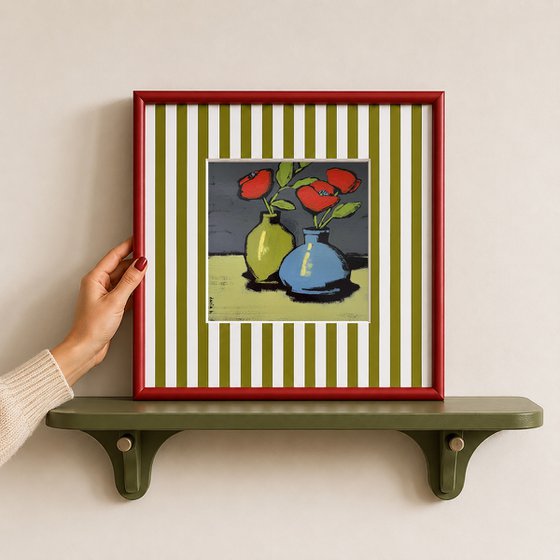 Painting "Poppies in Vases"