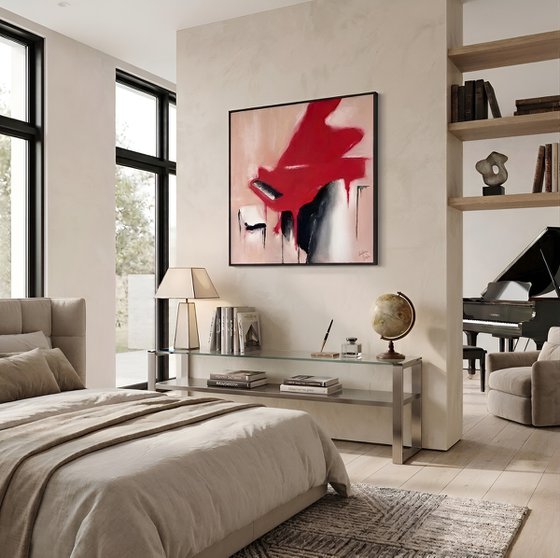 A Red Grand Piano