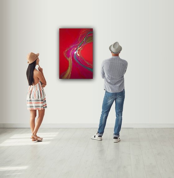 I love You's red abstract painting