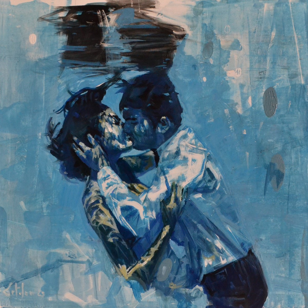 Kissing Underwater By Marco Ortolan, 17 X 17, Artwork For Sale On Artfinder