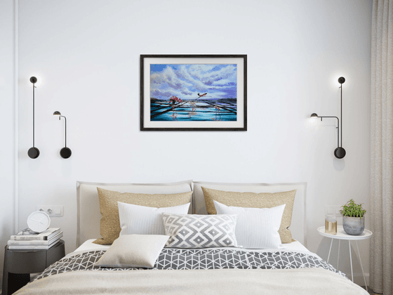 Flamingo Birds Sunset