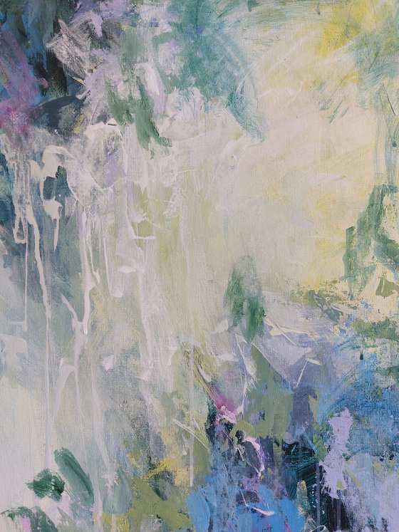 Lilac Waterfall. Abstract Floral Landscape